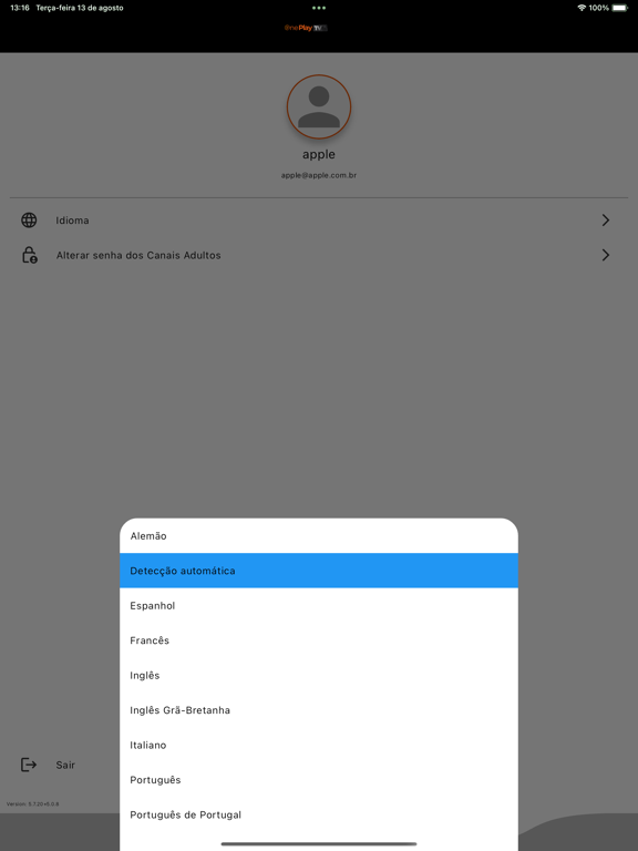 OnePlay TV iPad screenshot