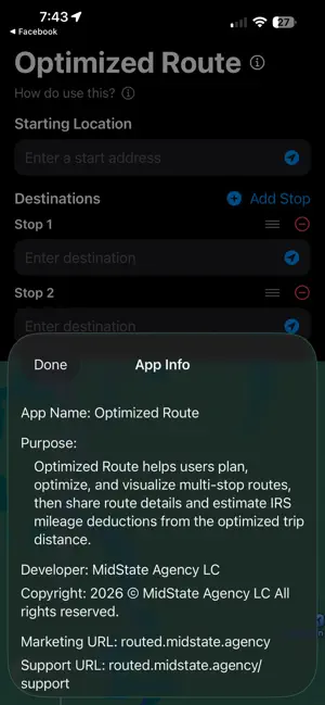 Optimized Route screenshot 3