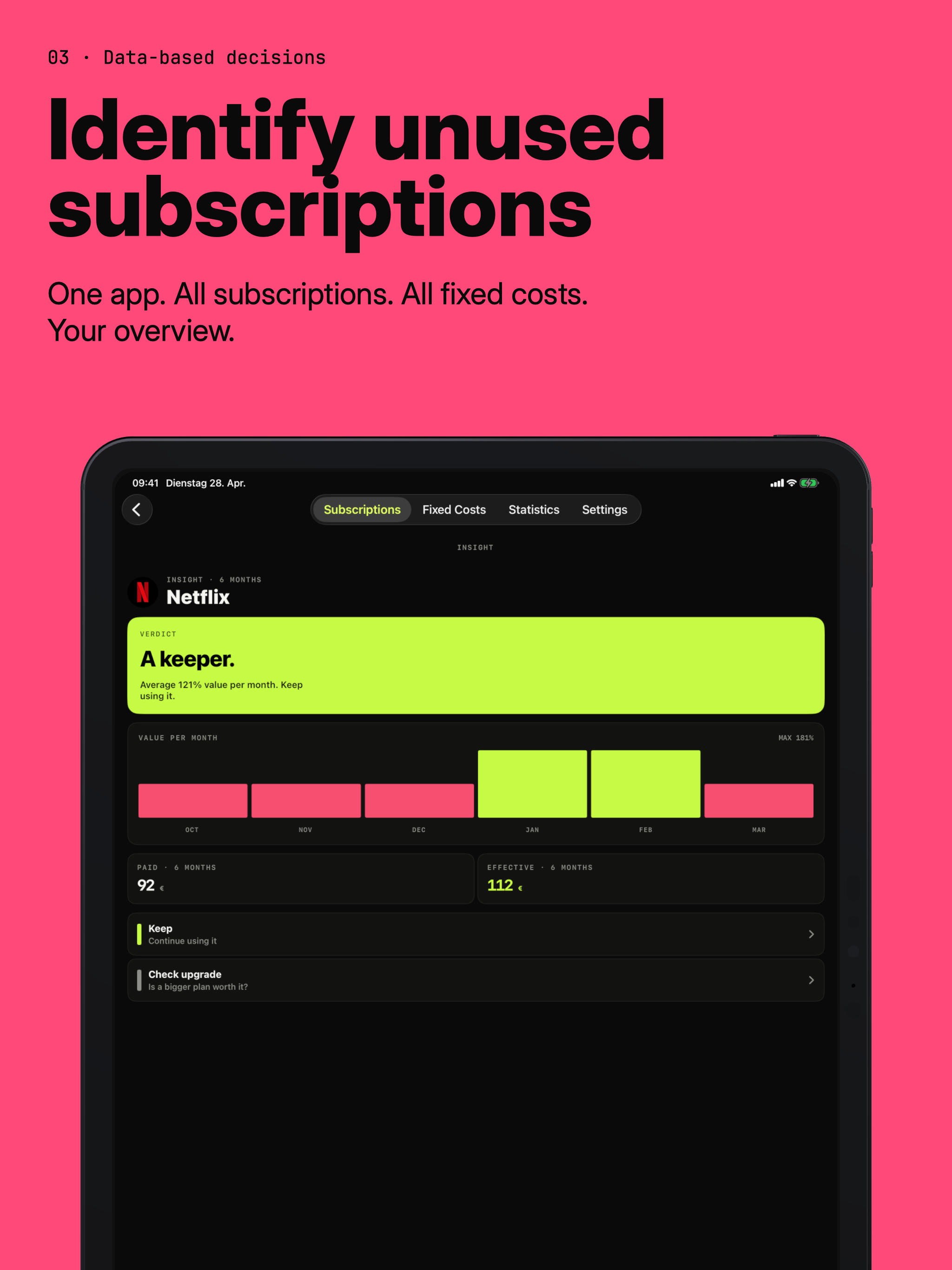 Worth It! Subscription Tracker