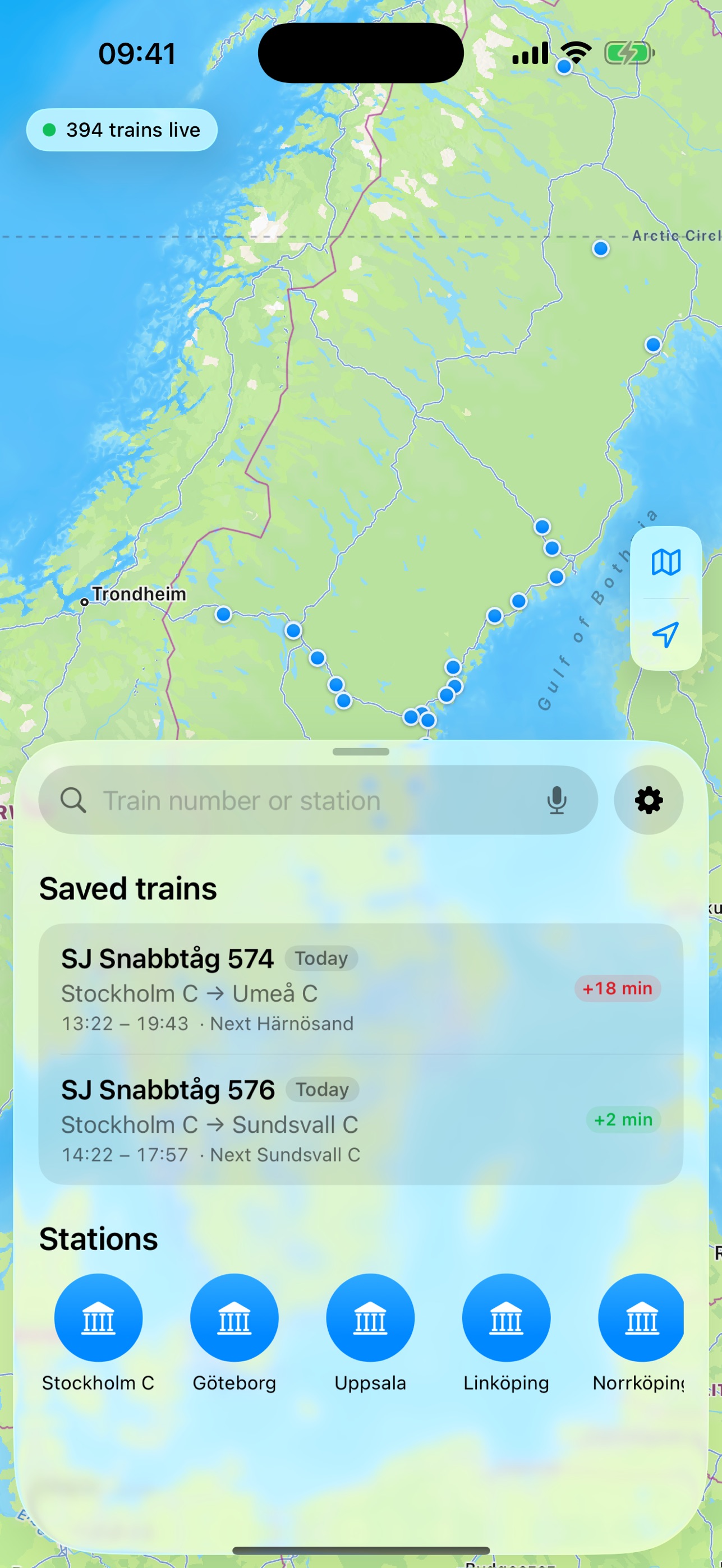Screenshot 1 of Tågradar