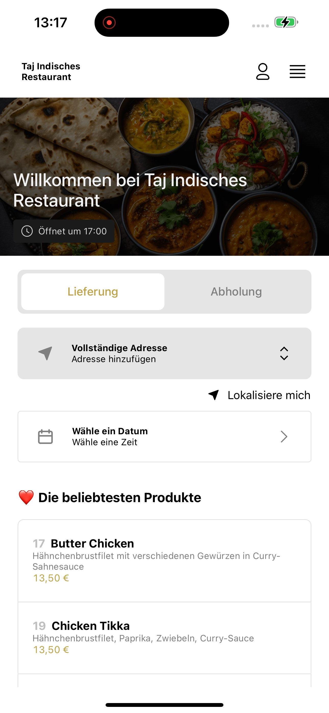 Taj Indisches Restaurant DE screenshot 5