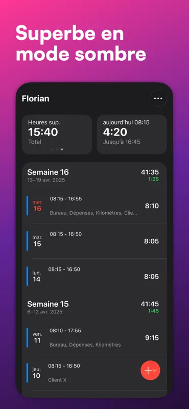 WorkTimes - Pointeuse screenshot 8 of 9