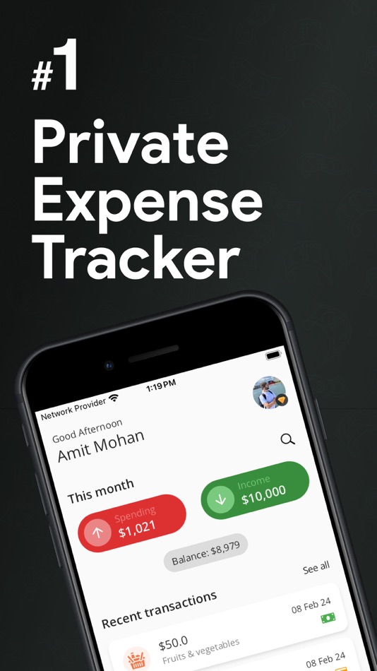 #1. Daily Expense Tracker App (iOS) Podle: Amit Mohan