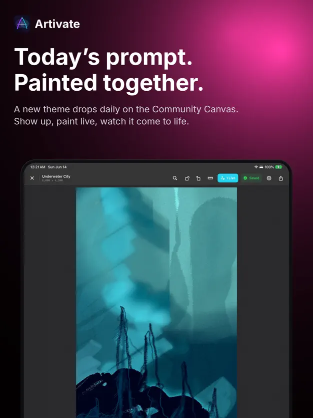 Artivate shared community canvas screenshot
