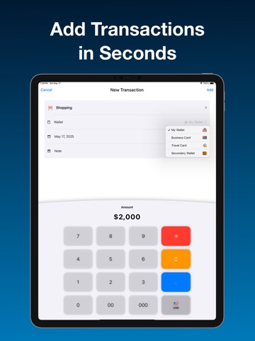 Money Tracker+ Budgeting App iPad screenshot