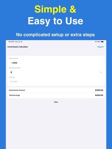 Simple Commission Calculator iPad screenshot