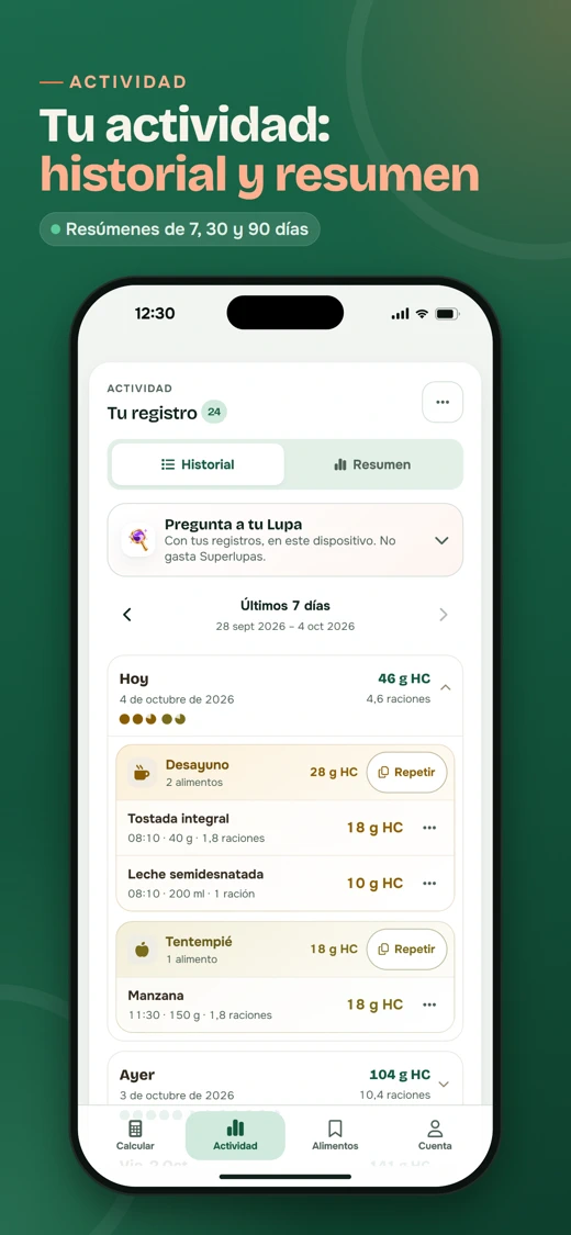 ControlDiabetes: Carbohidratos screenshot 6