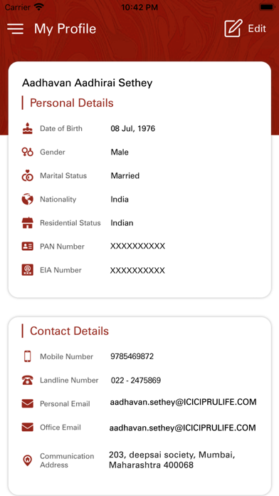 ICICI Prudential Life App Screenshot