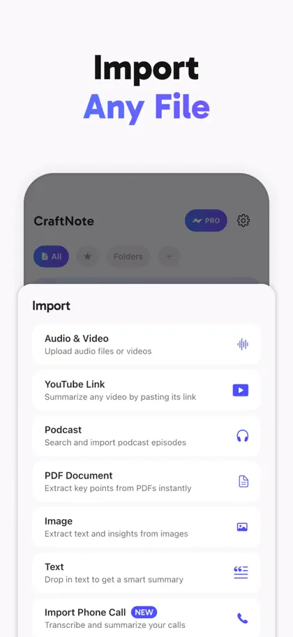 Capture d'écran 4 sur 6 de CraftNote - AI Note Taker