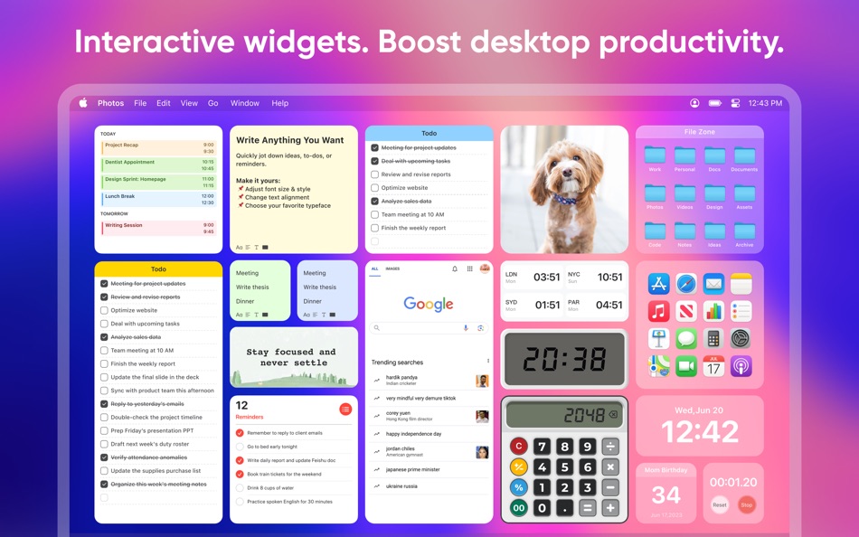 #2. DeskWidgets - Desktop Widgets (macOS) di: 建利 陈