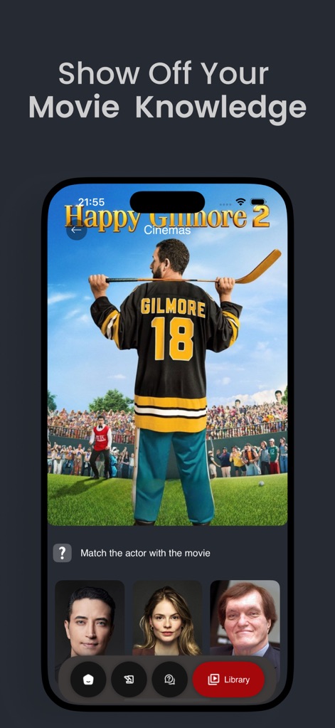 Xuper TV : Movies & TV Series - Users can challenge their cinematic knowledge with interactive trivia games, such as matching actors to specific movies, to enhance their entertainment experience.