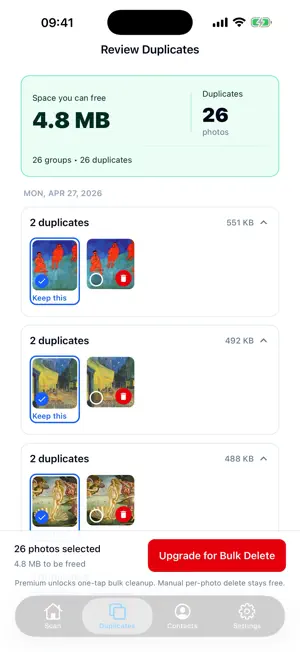 Photo and Contacts Cleaner screenshot 2