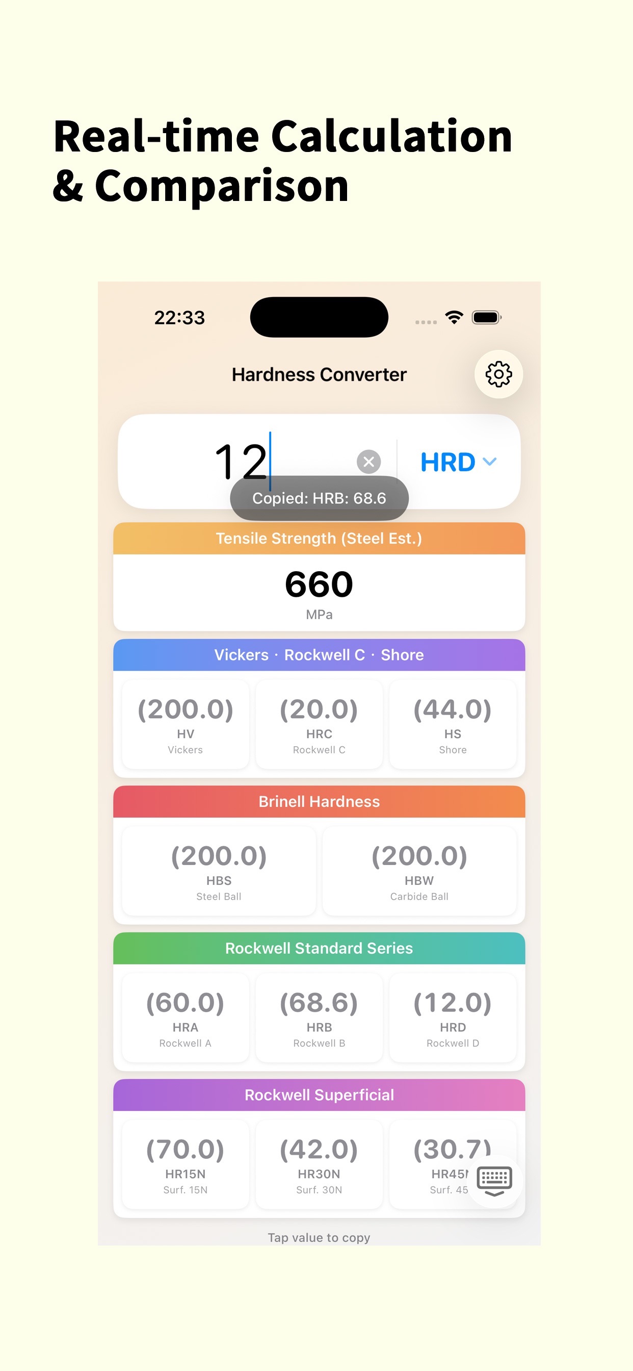 Hardness: Härteumrechner screenshot 2