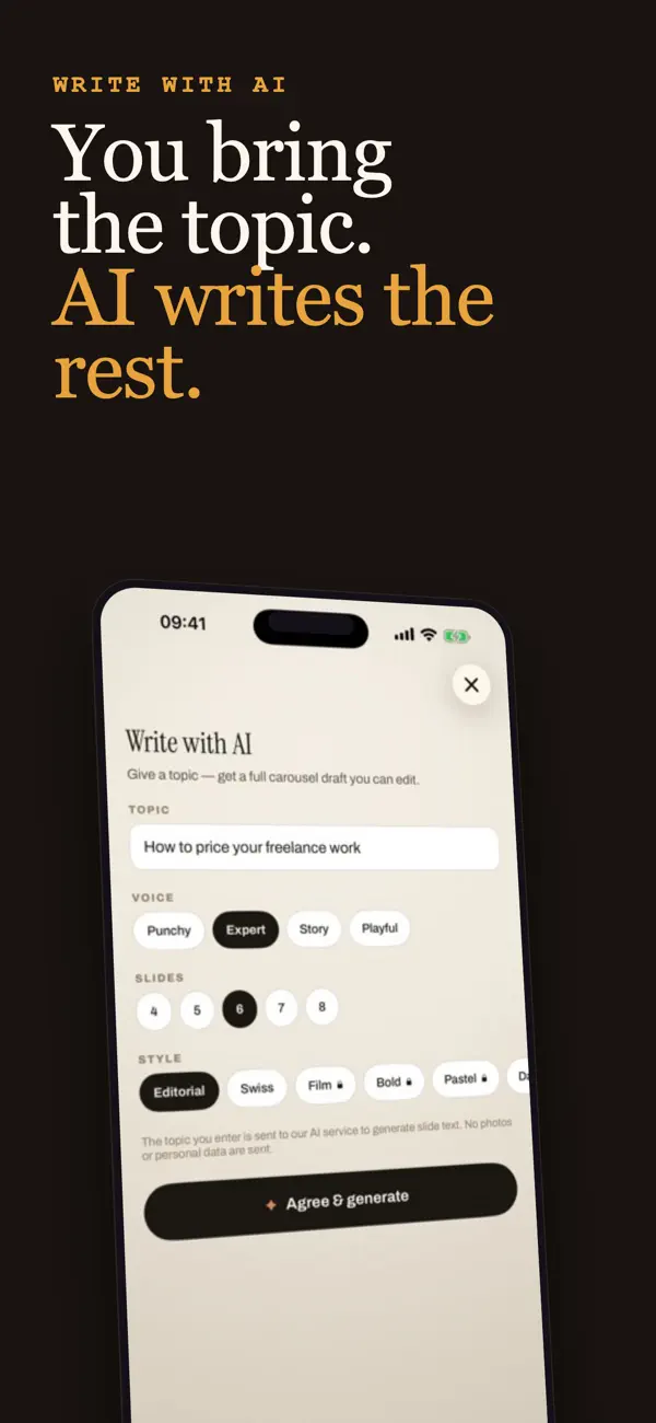 Screenshot #2 pour Content Creator - Carousela