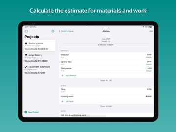 Repair Budget Planner iPad screenshot