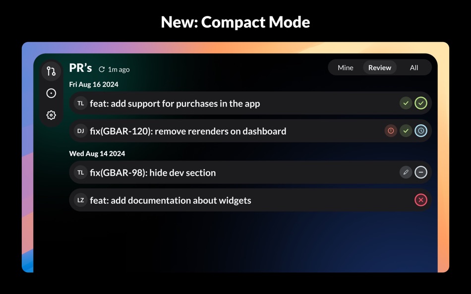 #4. GitBar (macOS) De: Thomas Lamars
