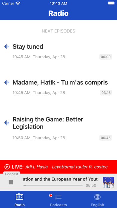 EuroParl Radio Screenshot