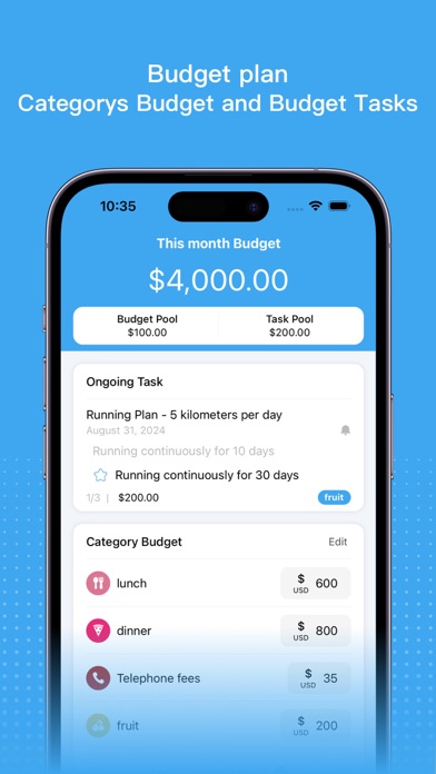iFrugal-budget&expense track Screenshot