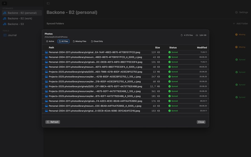 Backone screenshot
