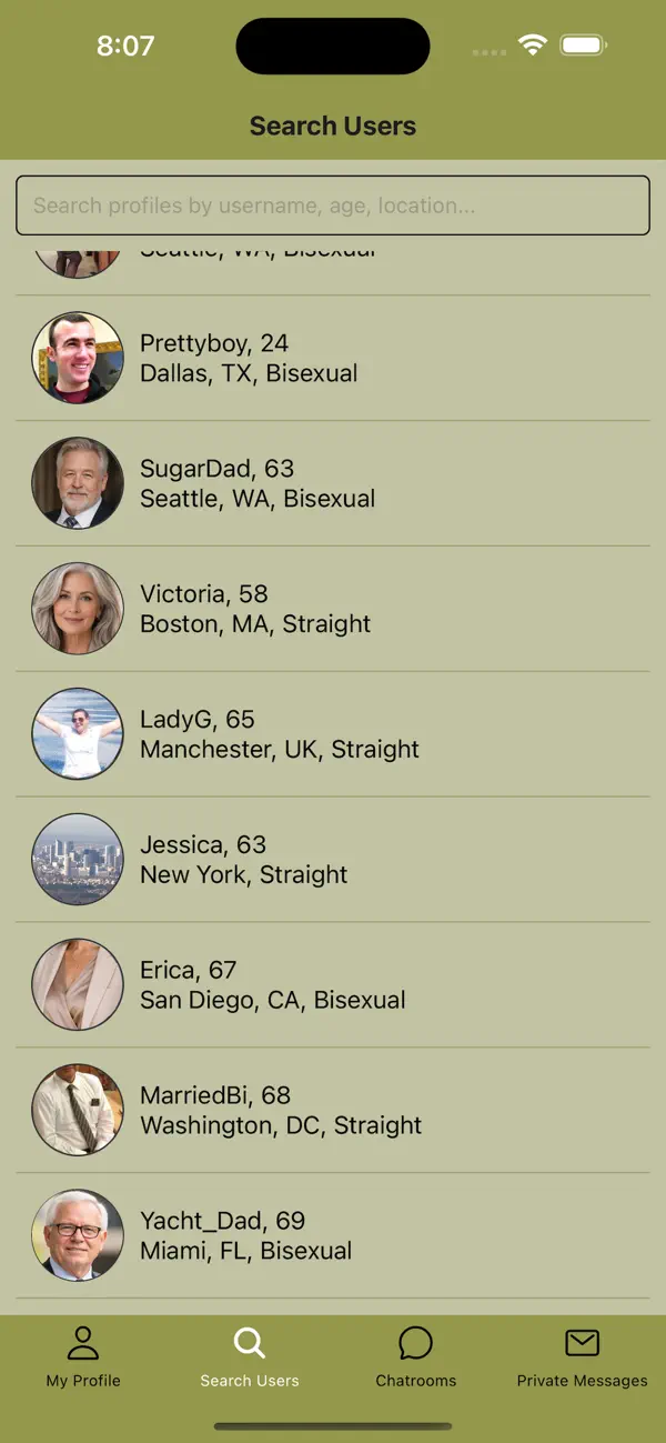 Screenshot #1 pour Str8 & Bi - Seniors Dating App
