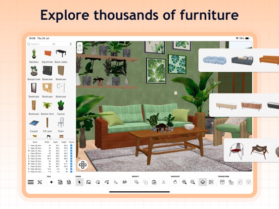 Sweet Home 3D: Plan Your House iPad screenshot 5 - Graphics & Design app