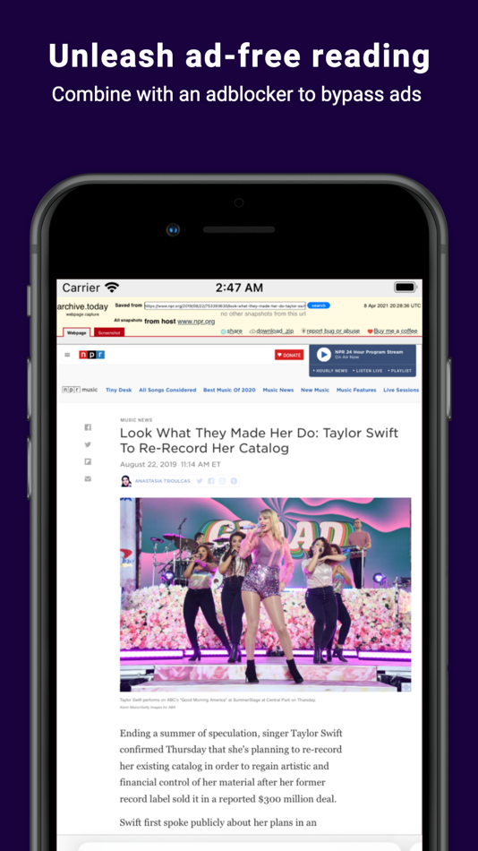#5. WebRewind - Read Web Archives (macOS) Ved: Kevin Chen
