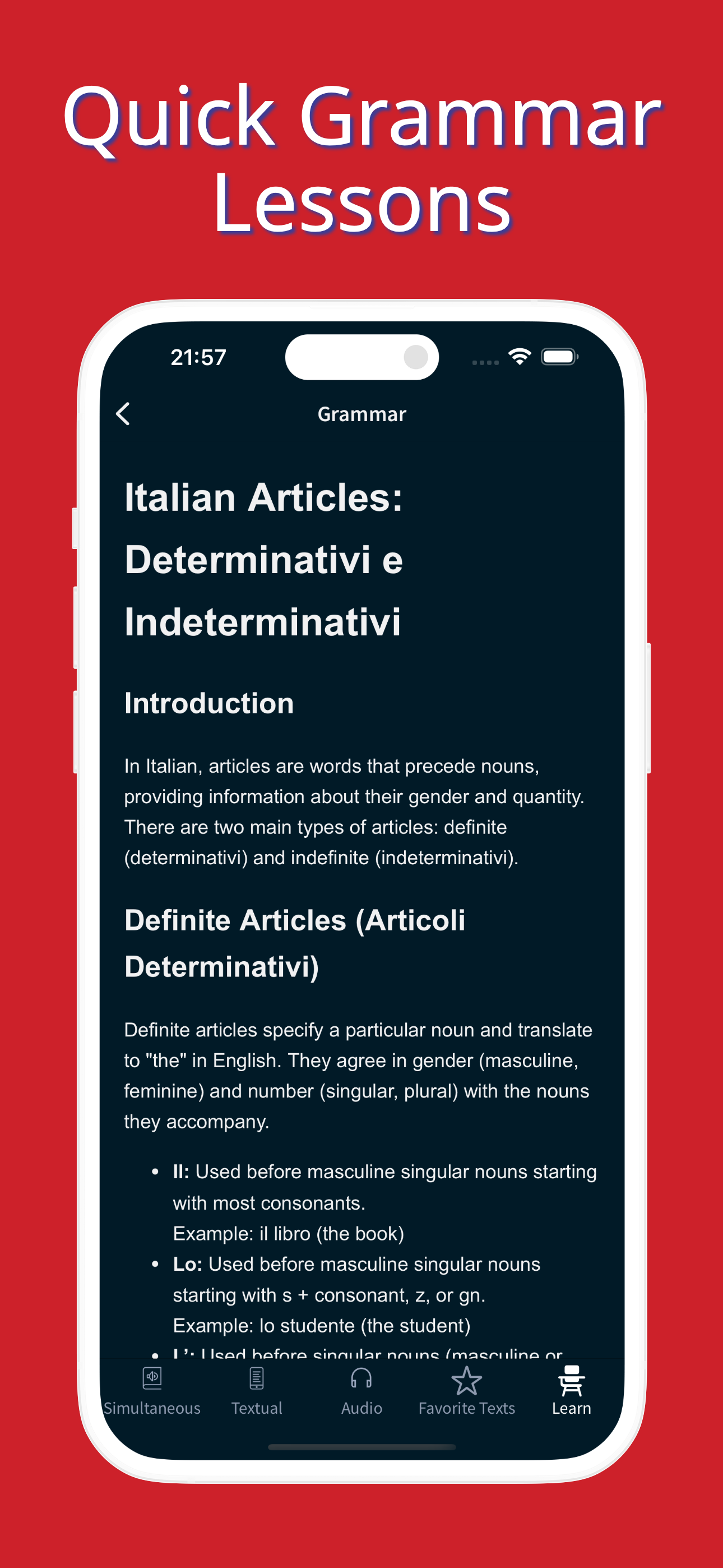 Italian Reading & Audio Books