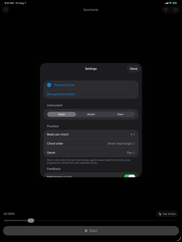 Synchordy iPad screenshot