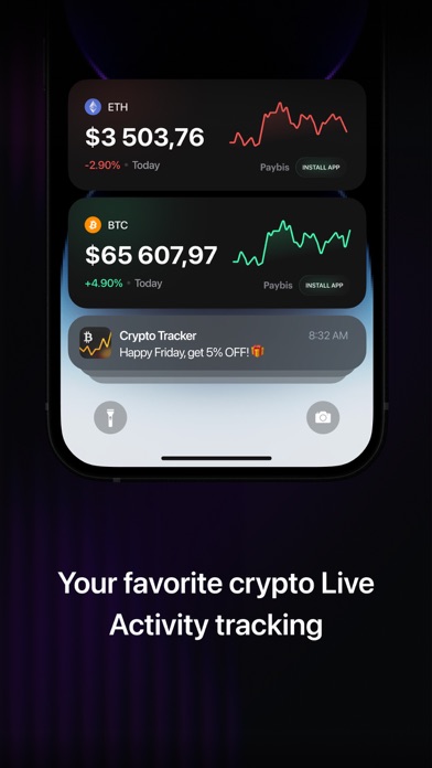 BTC, ETH Crypto Tracker Widget Screenshot
