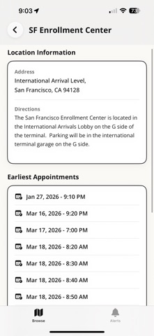 GlobalEntry Appointment Finder iPhone screenshot