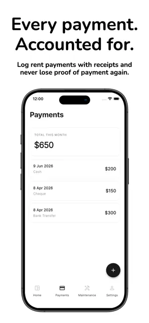 Rent Payment Tracker - RentLog screenshot 2