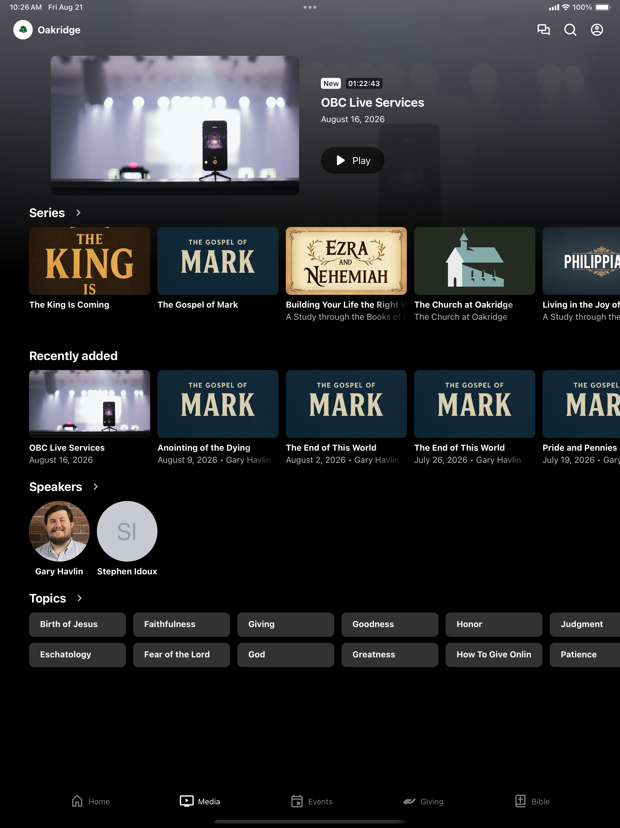 Oakridge Baptist Church screenshot 5