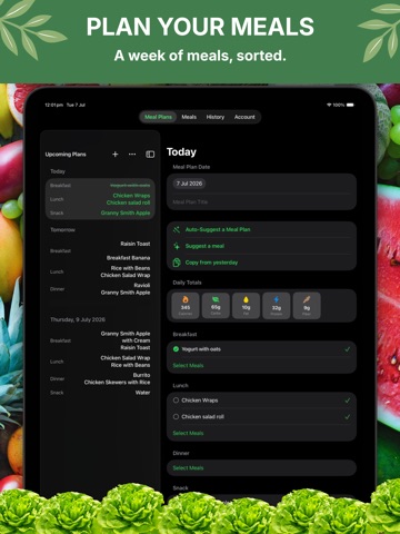 My Meal Plan: Food Tracker iPad screenshot