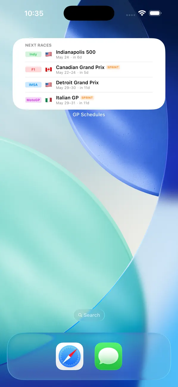 Screenshot #1 pour Grand Prix Schedules