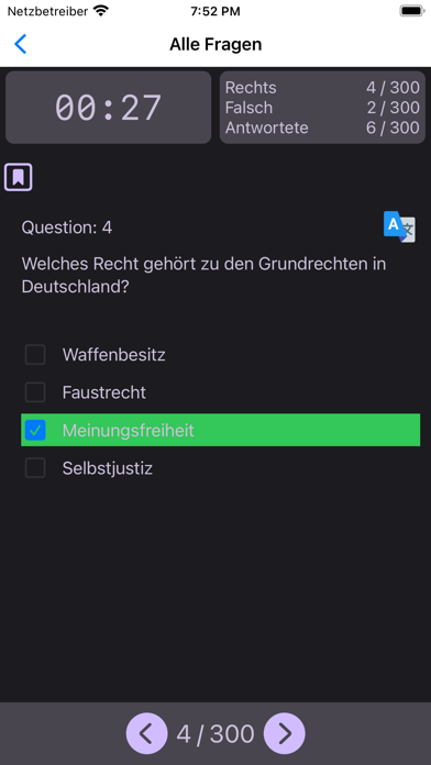 Einbürgerungstest Pro Test Screenshot