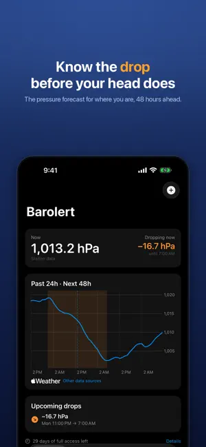 Barolert: Migraine Forecast screenshot 1