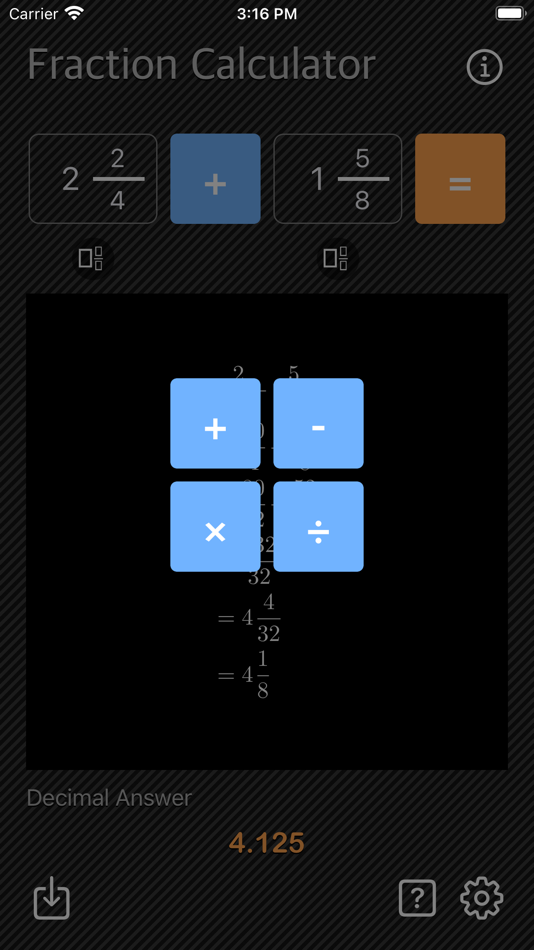 #2. Fraction Calculator - Math (iOS) 由: Heng Jia Liang