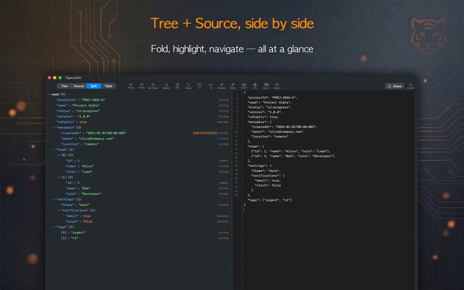 #2. Tiger JSON (macOS) Von: TABOMSOFT