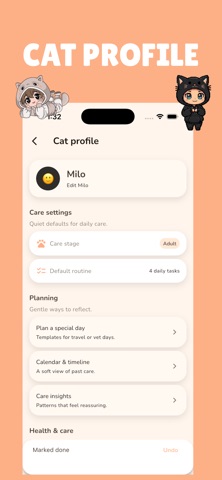 My Cat: Daily Care and Track iPhone screenshot