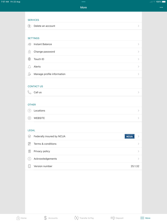 HAR-CO Credit Union Mobile App iPad screenshot 4 - Finance app