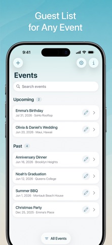 Guest List Organizer. iPhone screenshot