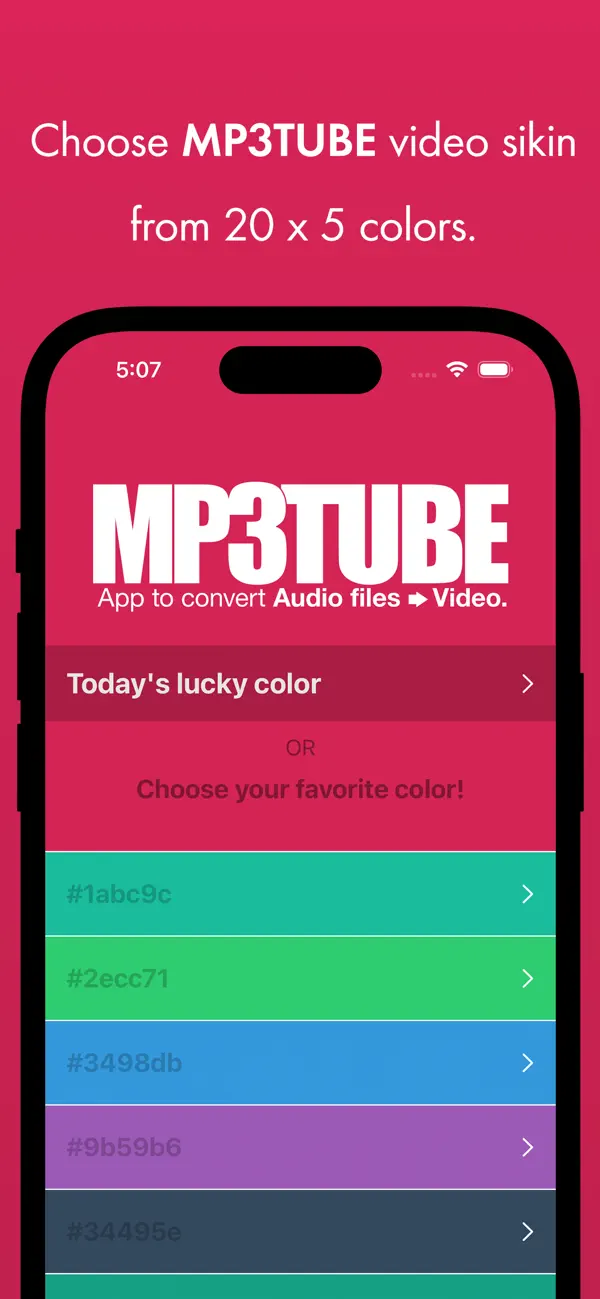 Screenshot #1 pour MP3TUBE Audio to Video Convert