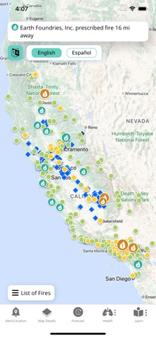 California Smoke Spotter iPhone screenshot