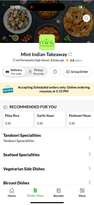 Mint Indian Takeaway. Screenshot 2 of 4