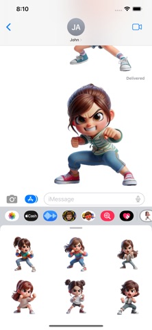 Fighting Girl Stickers screenshot
