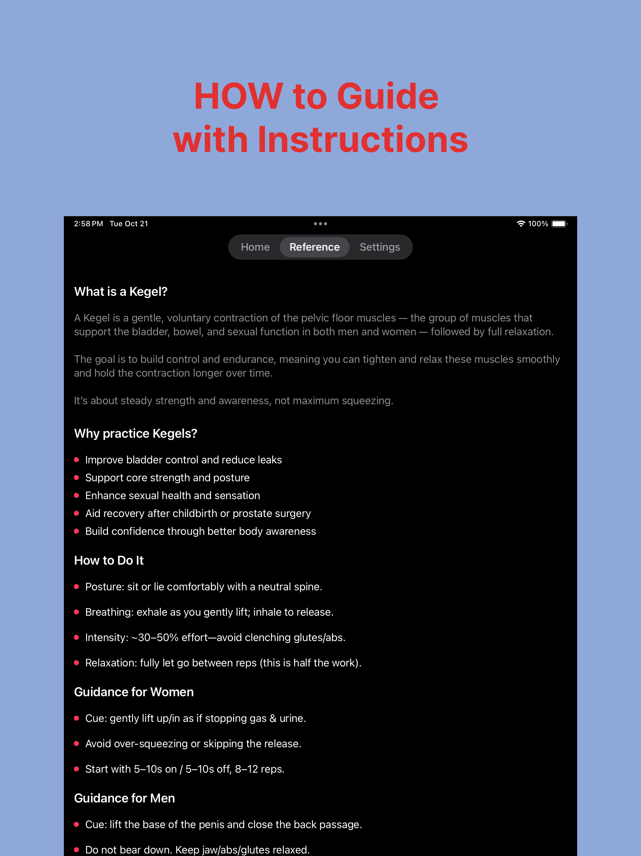 Kegel & Pelvic Floor Timer App