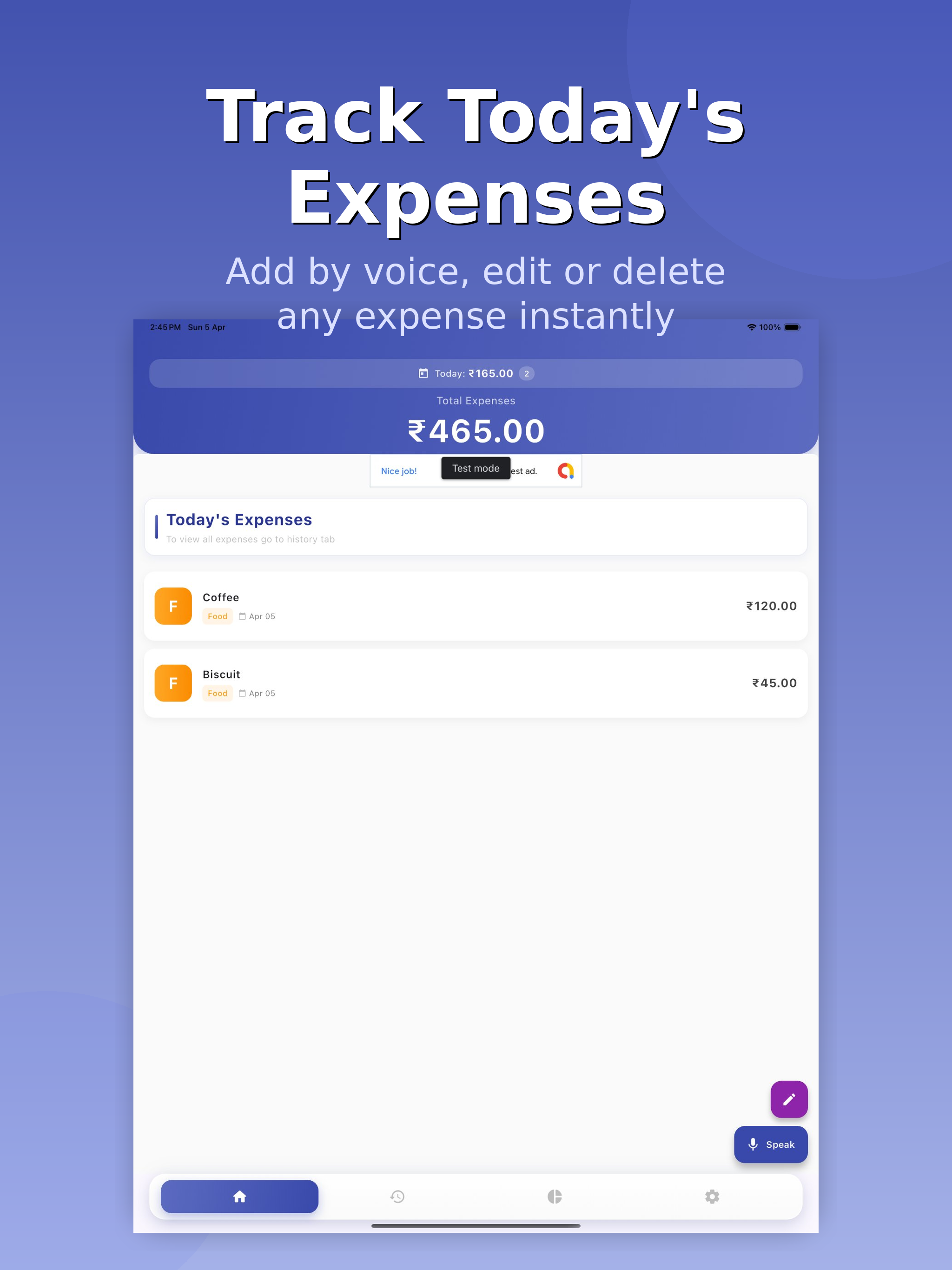 Daily expense with Voice AI