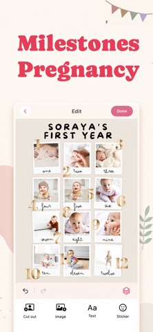 Baby Photo Editor & Milestone iPhone screenshot