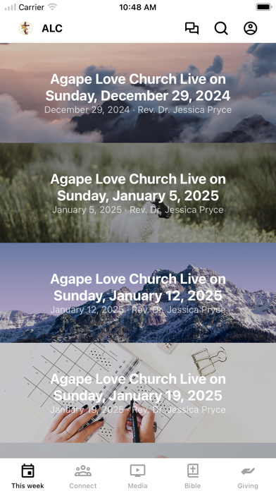 Agape Love Church app screenshot