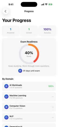 Captura de pantalla de Azure AI Prep en iPhone 2
